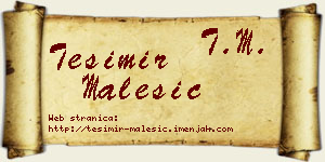 Tešimir Malešić vizit kartica